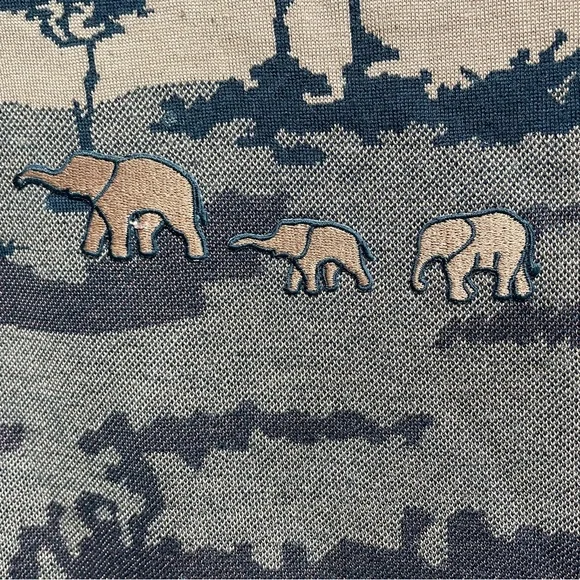 St. John mock neck sweater safari elephant print knit size medium - Picture 4 of 8